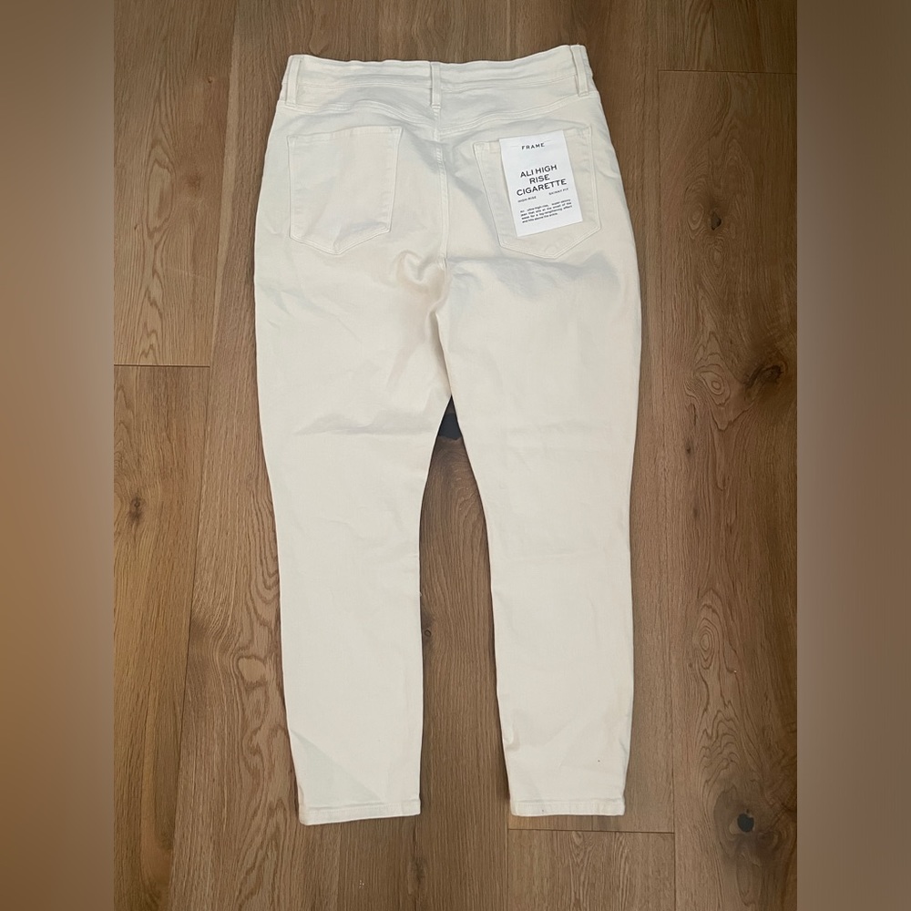 Frame denim Ali high rise cigarette pants in vintage white size 32 - Picture 7 of 11